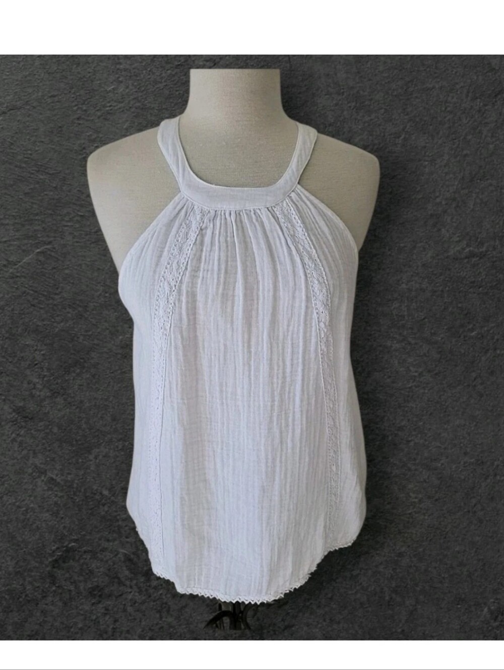 Anthropologie Stark X Women’s White Sleeveless Gauzy Tank Top